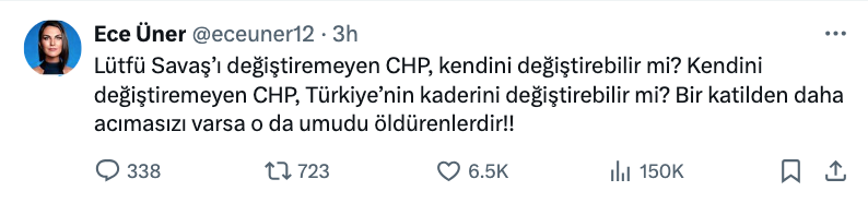 ece uner den chp nin lutfu savas kararina sert tepki